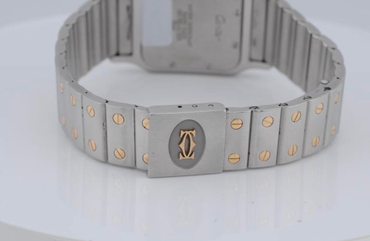 Cartier Santos Galbée Ref. 1566 - Montre à quartz en acier et or en vente 2