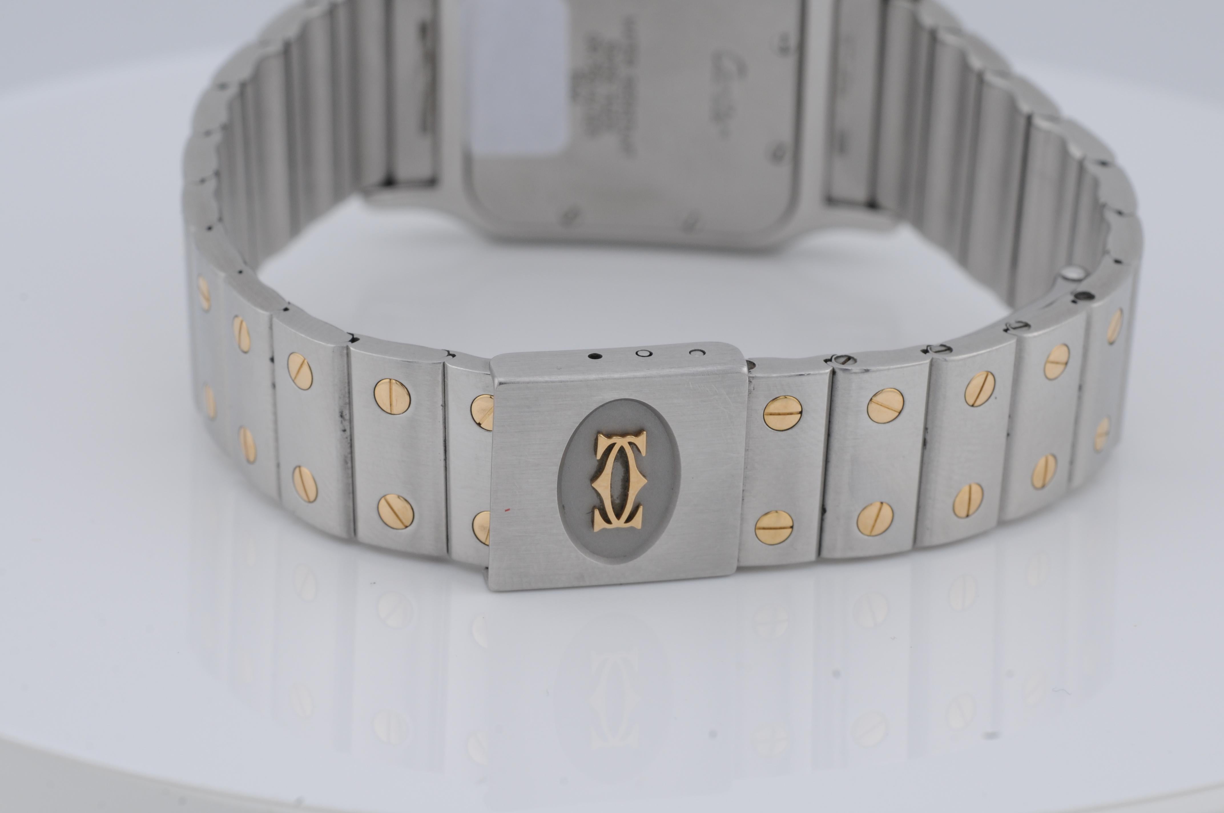 Cartier Santos Galbée Ref. 1566 – Steel & Gold Quartz Watch For Sale 2