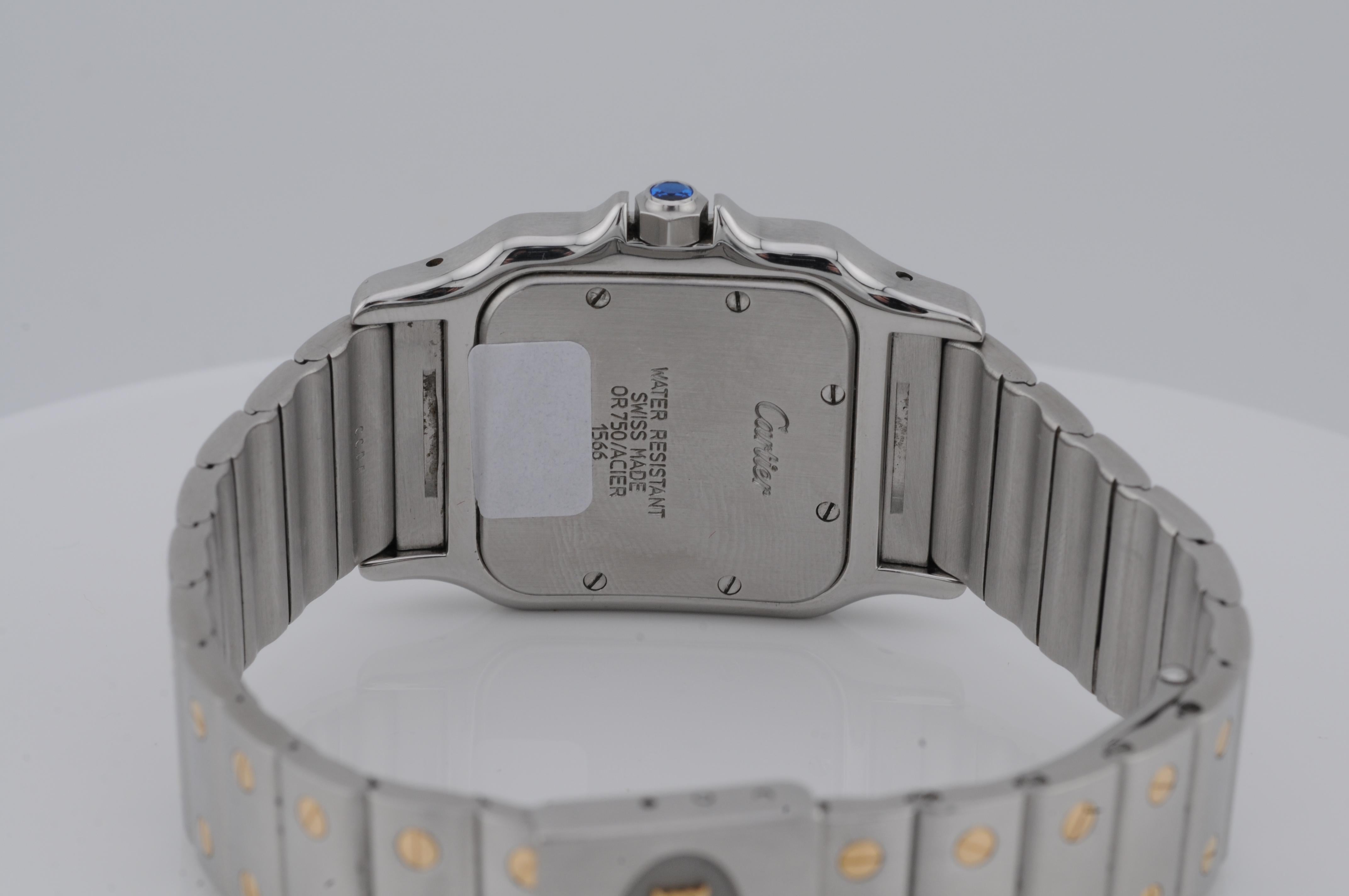 Cartier Santos Galbée Ref. 1566 – Steel & Gold Quartz Watch For Sale 3