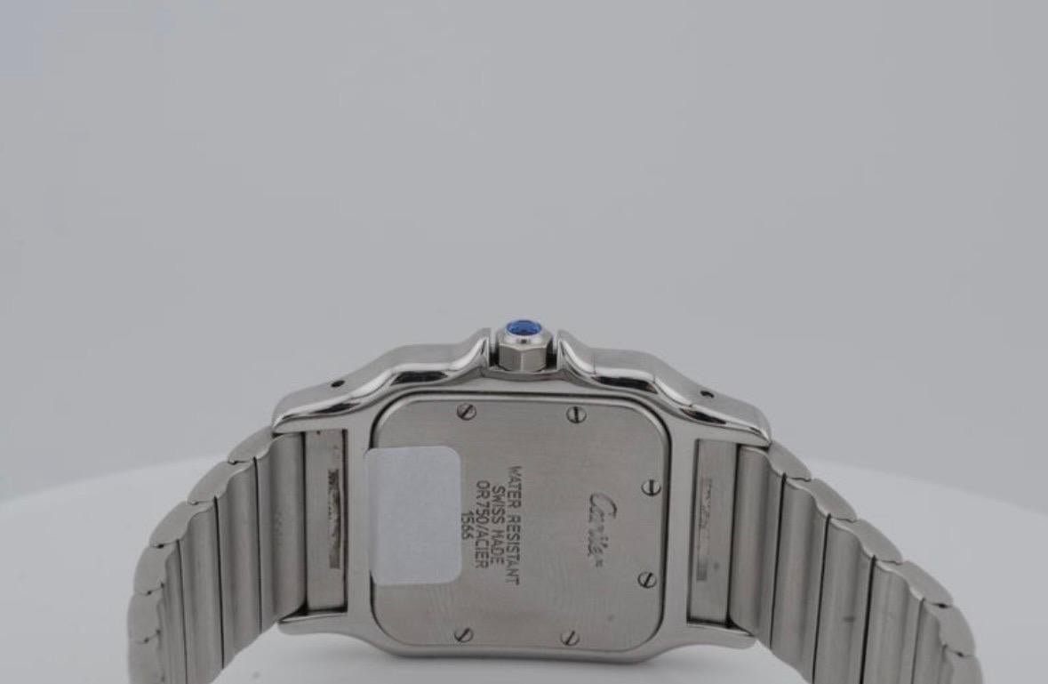 Cartier Santos Galbée Ref. 1566 - Montre à quartz en acier et or en vente 4