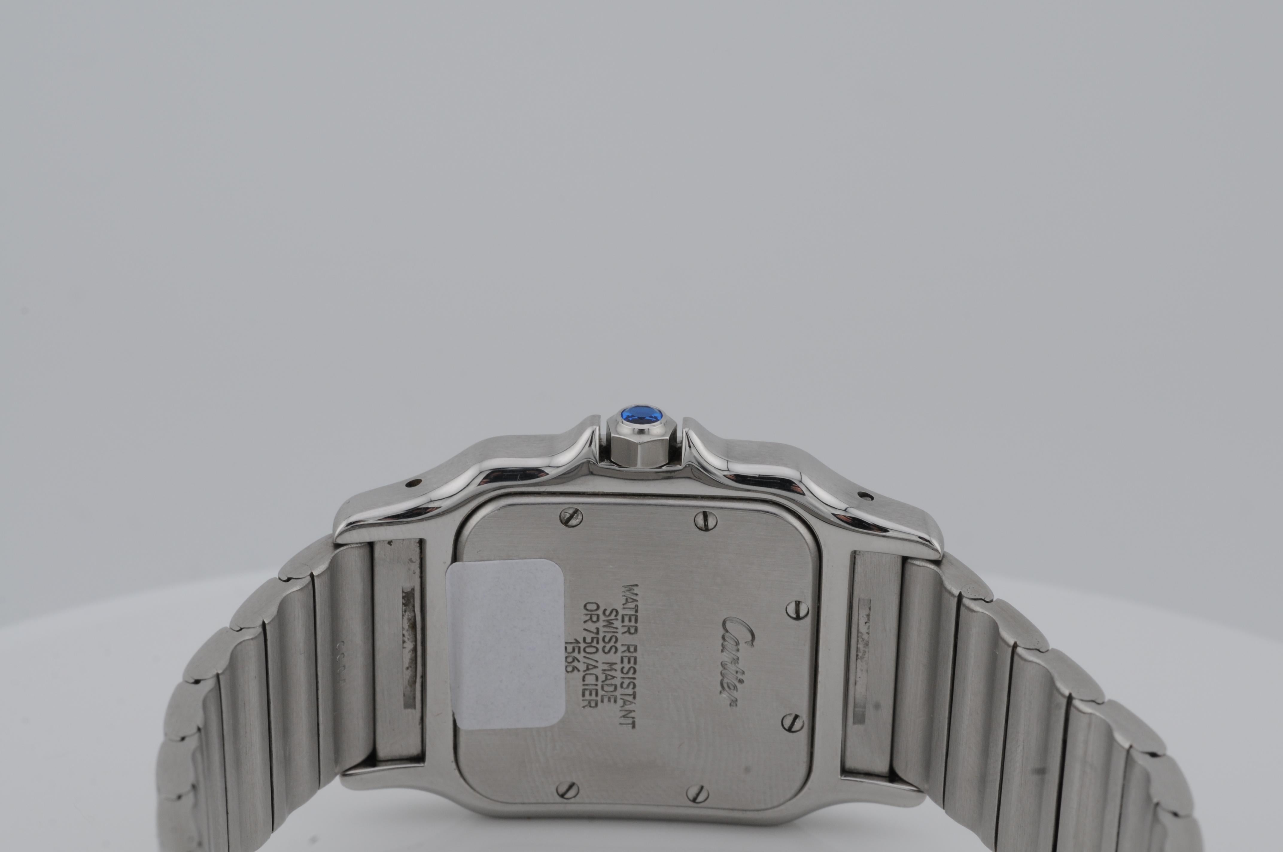 Cartier Santos Galbée Ref. 1566 – Steel & Gold Quartz Watch For Sale 4