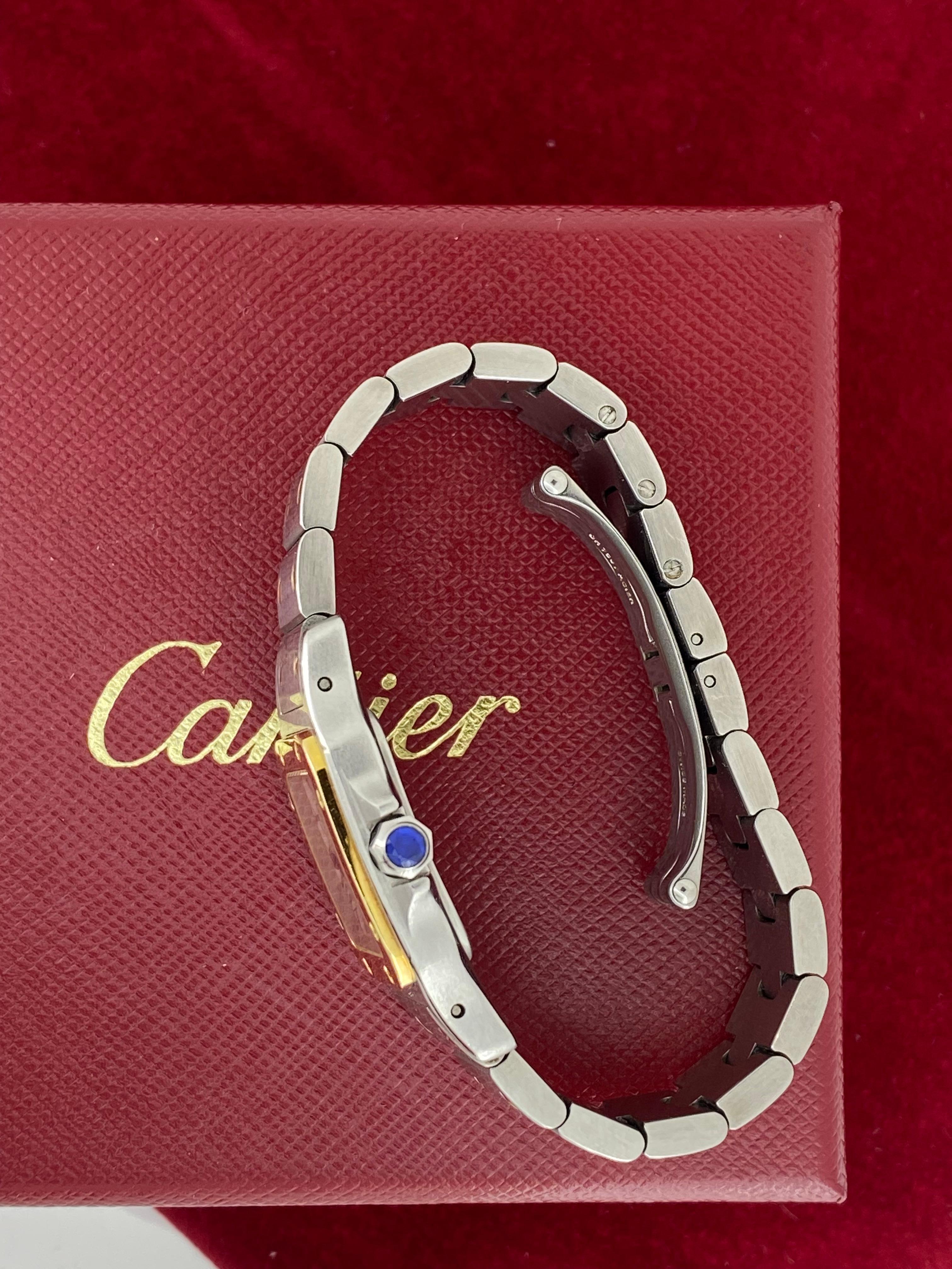 Cartier Santos Galbée ref 1567 Two-Tone Gold & Steel 24mm Quartz Ladies' Watch For Sale 6