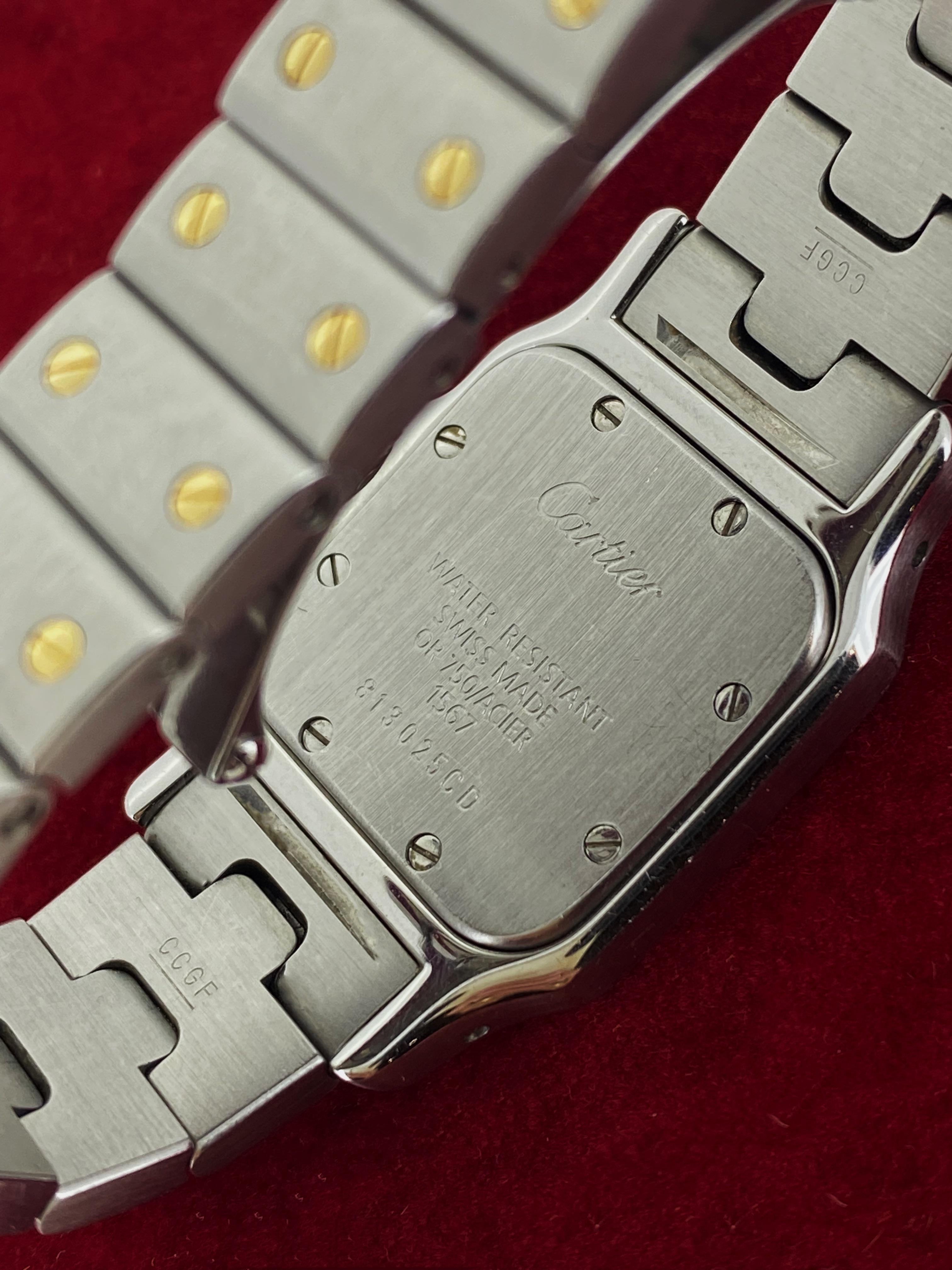 Cartier Santos Galbée ref 1567 Two-Tone Gold & Steel 24mm Quartz Ladies' Watch For Sale 3