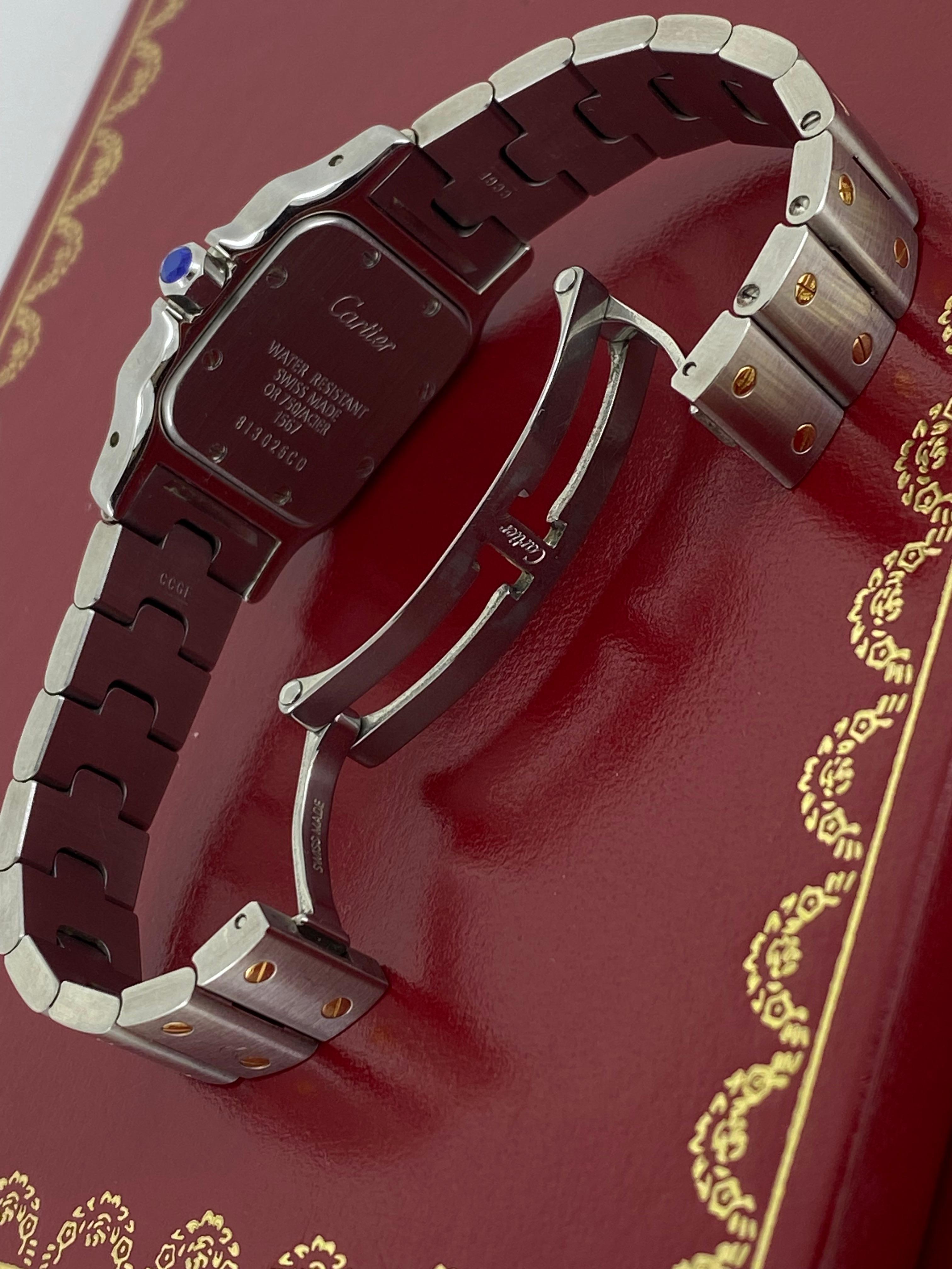 Cartier Santos Galbée ref 1567 Two-Tone Gold & Steel 24mm Quartz Ladies' Watch For Sale 4