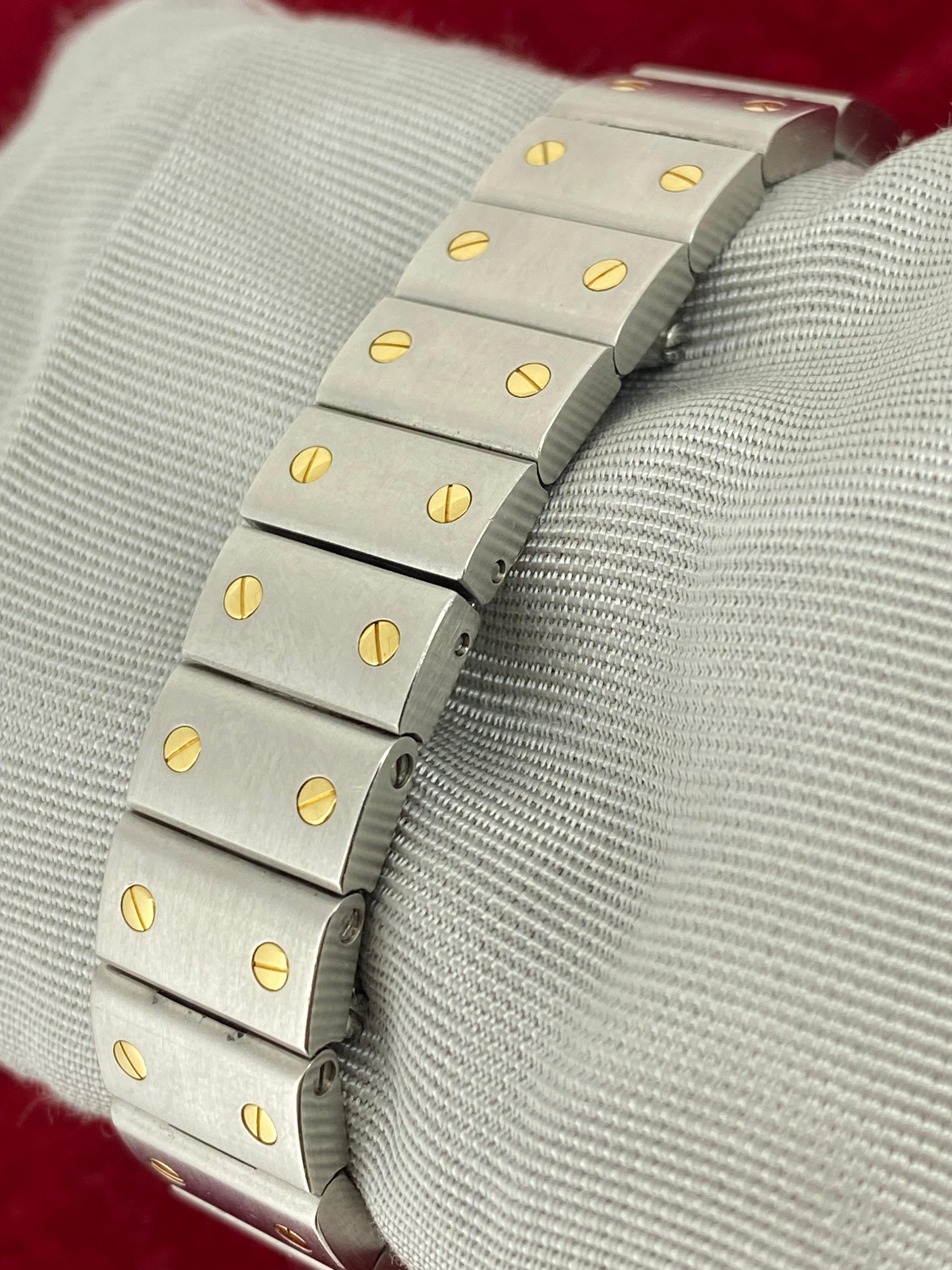 Cartier Santos Galbée ref 1567 Two-Tone Gold & Steel 24mm Quartz Ladies' Watch For Sale 5