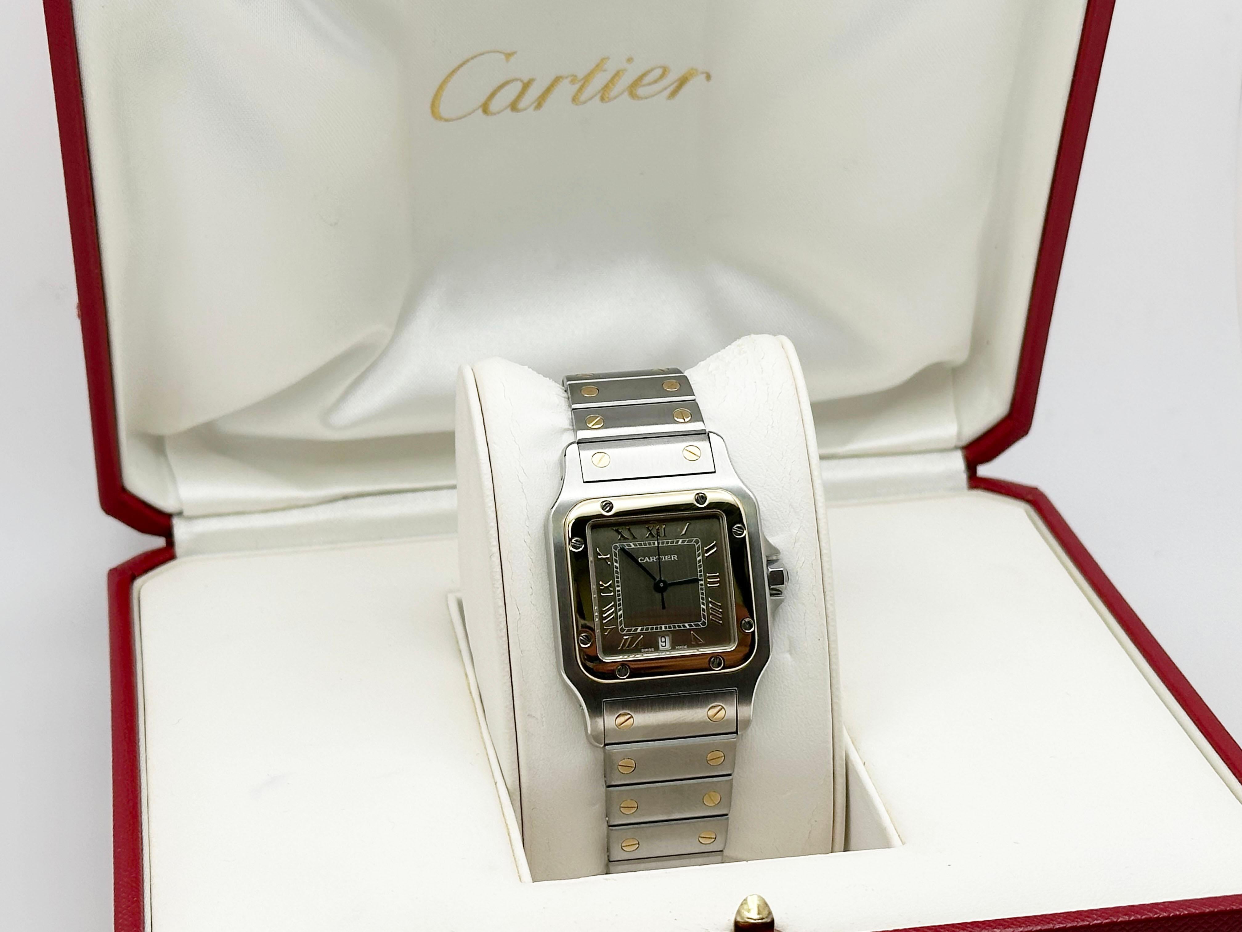 Cartier Santos Galbee Réf. 187901 Cadran en bronze et or jaune 18 carats, boîte en acier inoxydable 29 mm 6