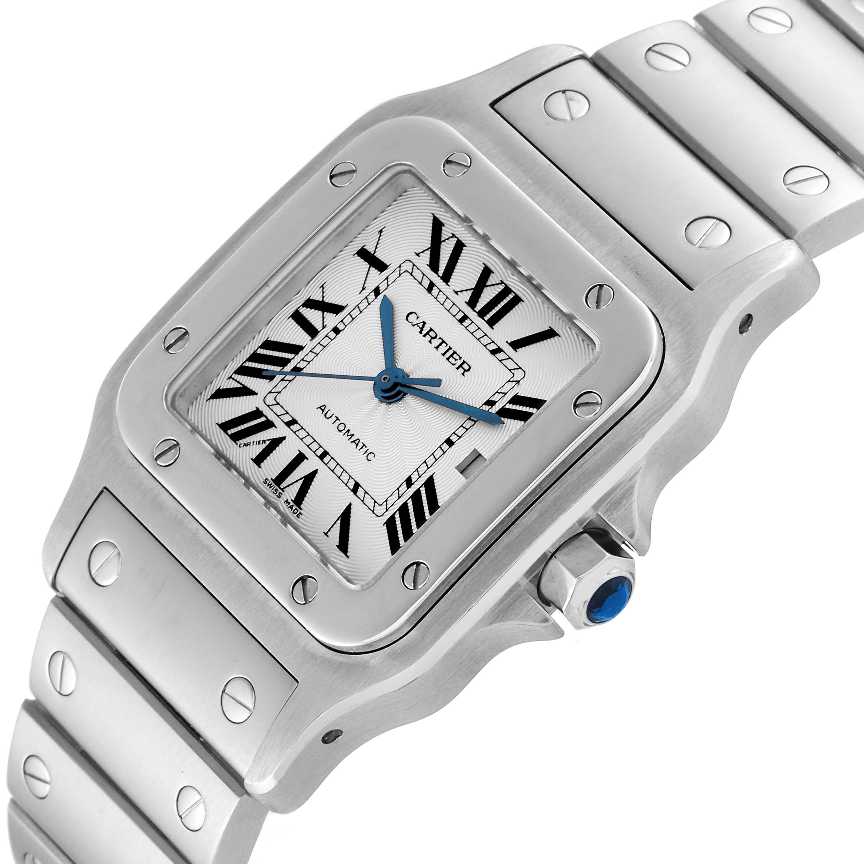 Cartier Santos Galbee Silver Dial Automatic Steel Mens Watch W20055D6 Box Papers 1