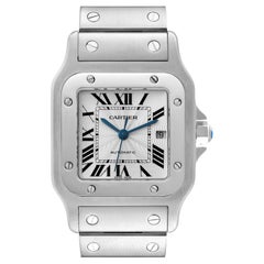 Cartier Santos Galbee Silver Dial Automatic Steel Mens Watch W20055D6 Box Papers
