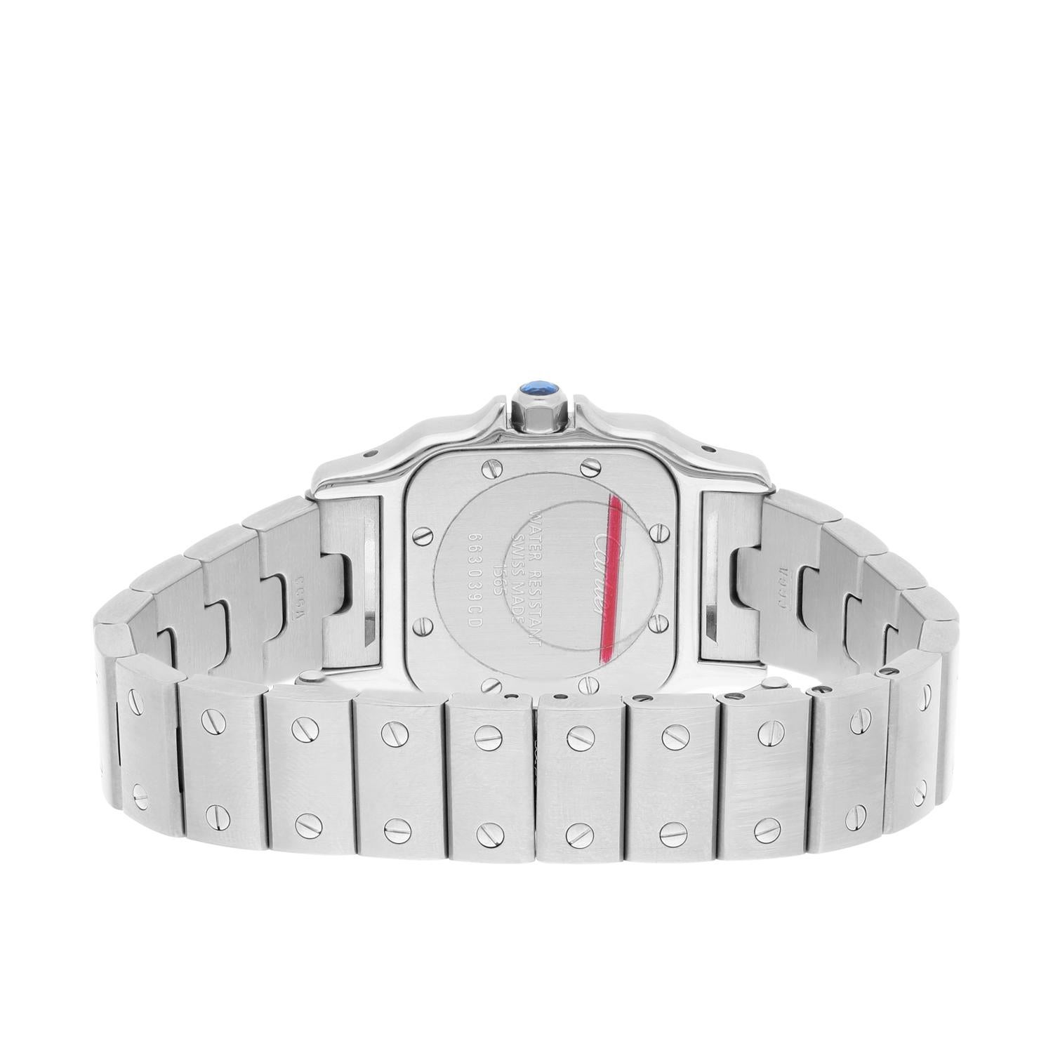 Cartier Santos Galbée Silver Dial Small Steel Ladies Watch W20056D6/1565 For Sale 3