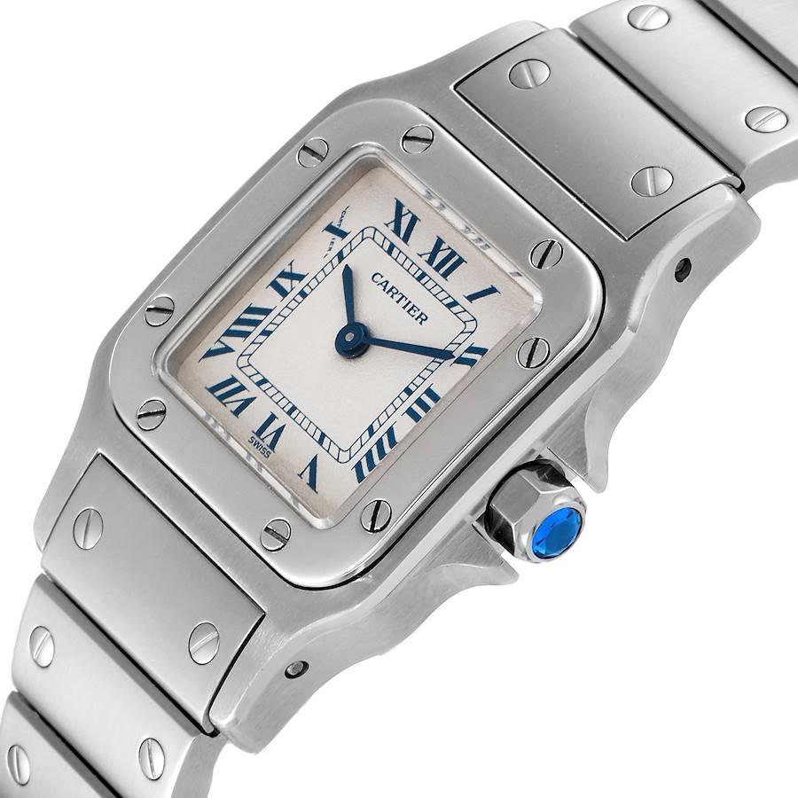 Cartier Santos Galbee Silver Dial Small Steel Ladies Watch W20056D6 For Sale 1