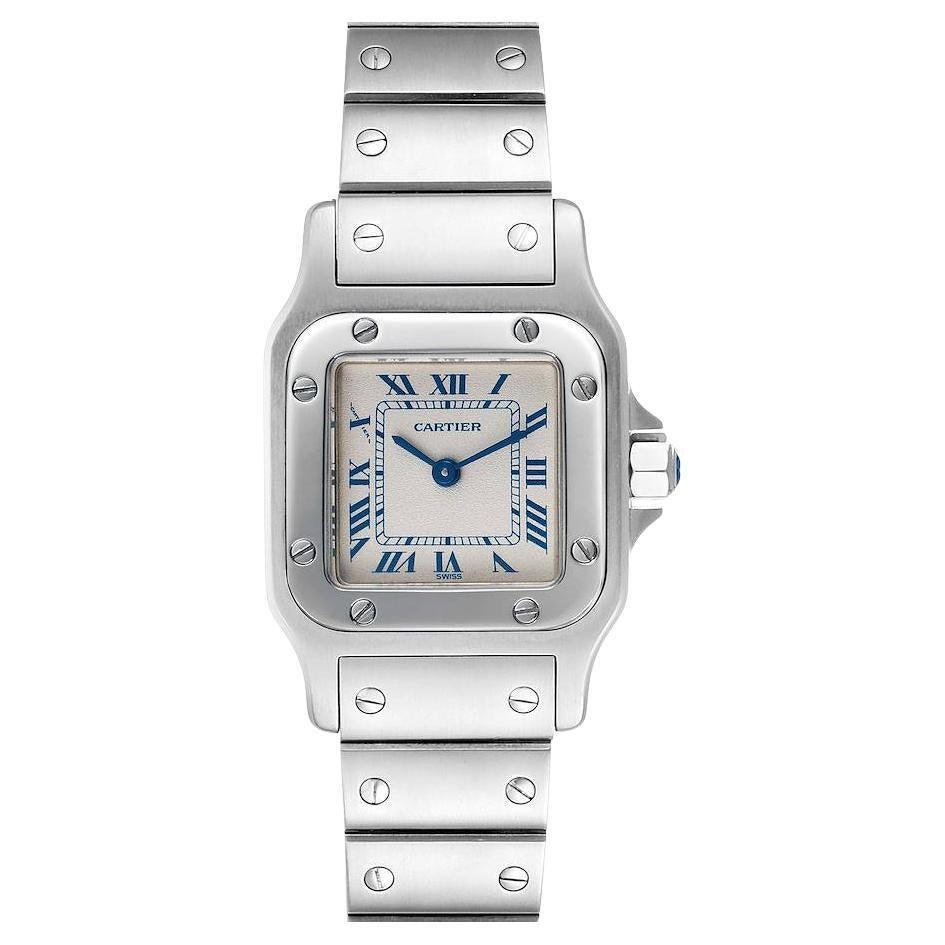 Cartier Santos Galbee Silver Dial Small Steel Ladies Watch W20056D6 For Sale