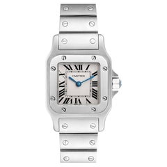 Cartier Santos Galbee Silver Dial Small Steel Ladies Watch W20056D6 Papers