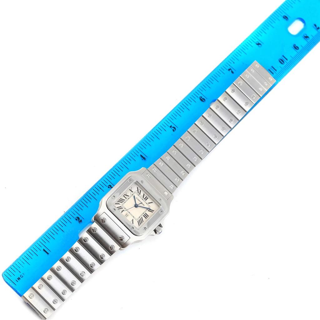 Cartier Santos Galbee Silver Dial Steel Unisex Watch W20060D6 For Sale 8