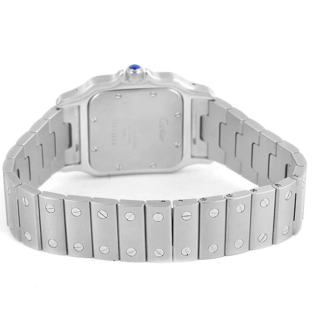 Cartier Santos Galbee Silver Dial Steel Unisex Watch W20060D6 For Sale 2