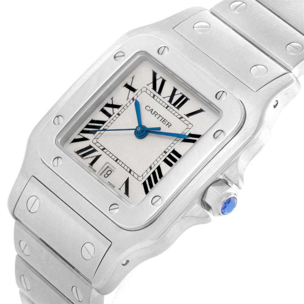 Cartier Santos Galbee Silver Dial Steel Unisex Watch W20060D6 For Sale 5