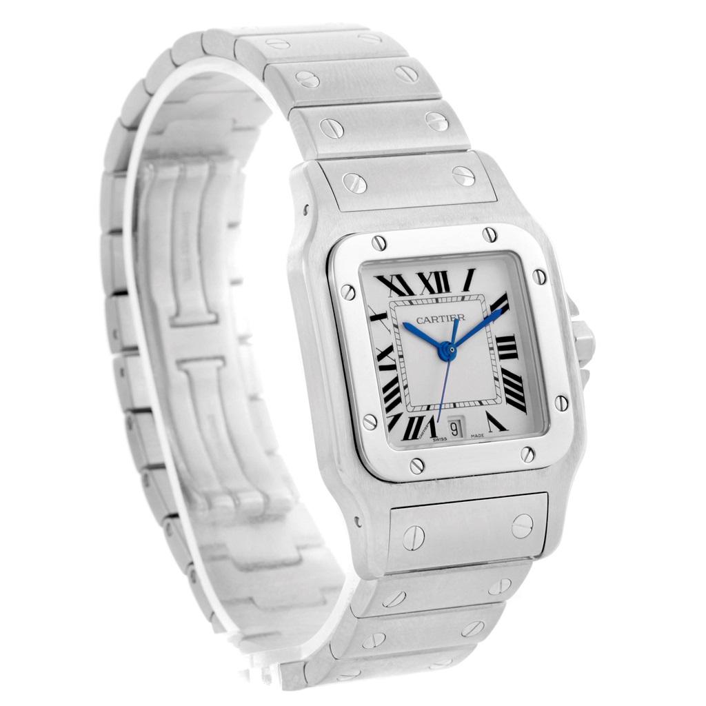 Cartier Santos Galbee Silver Dial Steel Unisex Watch W20060D6 For Sale 6