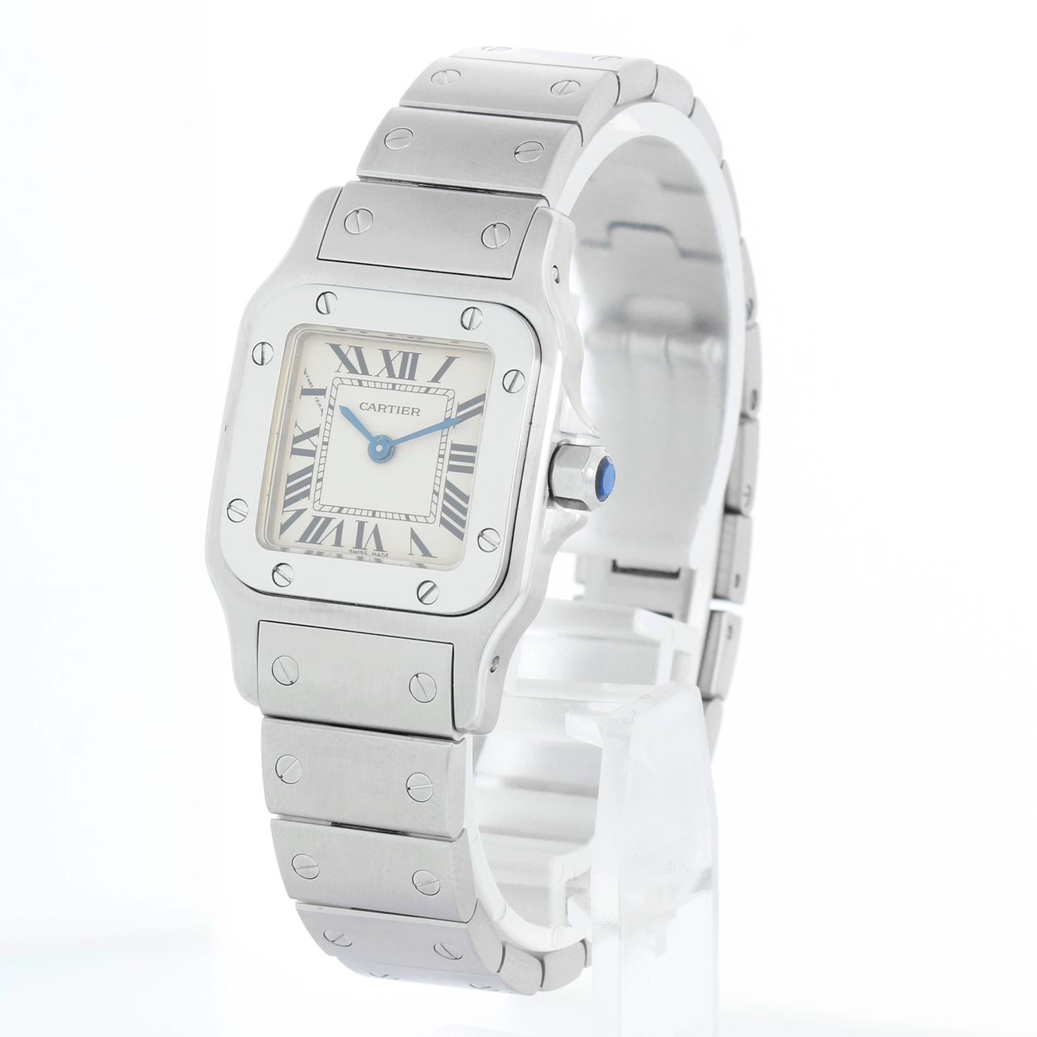 Cartier Santos Galbee Small Ladies Watch Roman Numerals 1565 W20056D6 In Excellent Condition For Sale In Dallas, TX