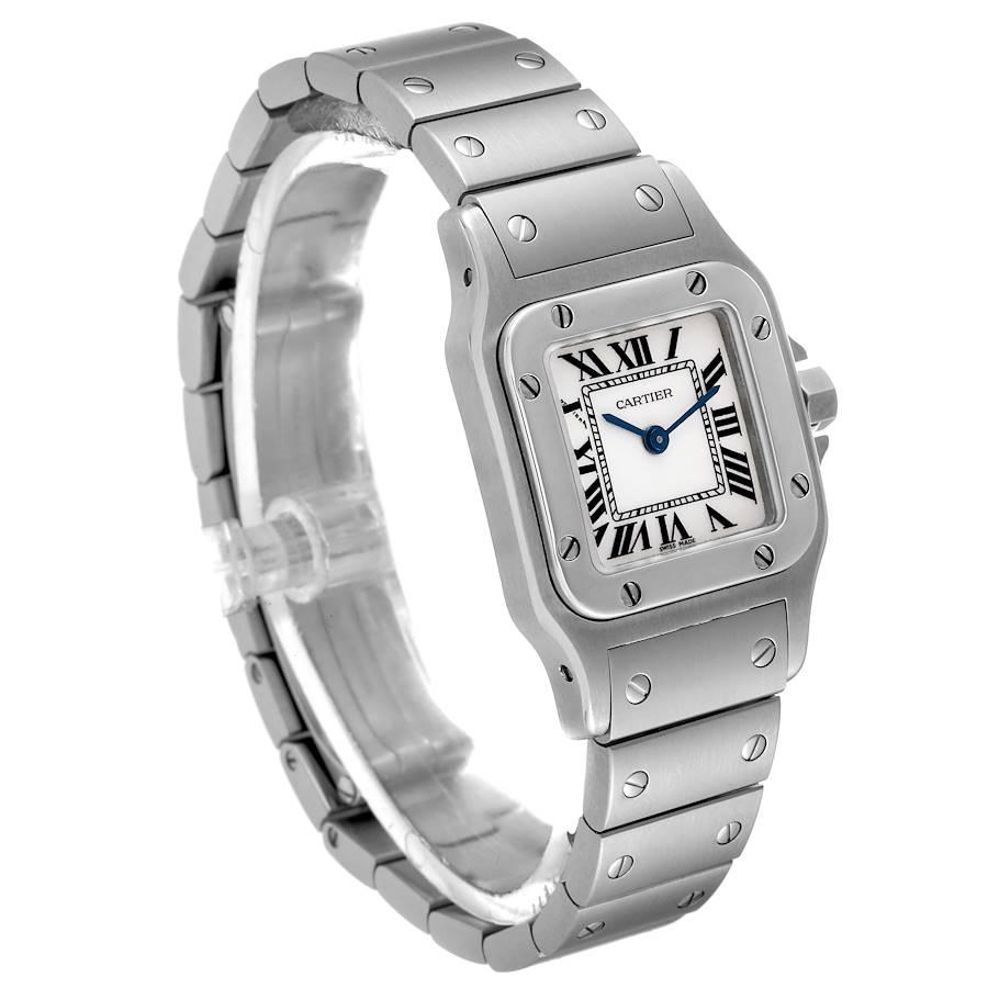 Cartier Santos Galbee Small Silver Dial Steel Ladies Watch W20056d6 In Excellent Condition In Atlanta, GA