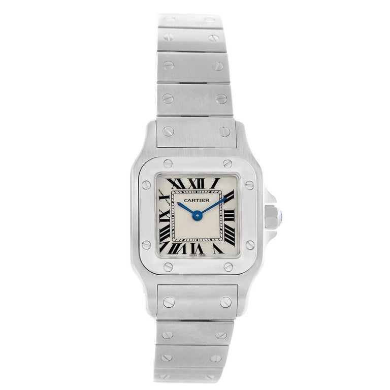 Cartier Santos Galbee Small Steel Silver Dial Quartz Watch W20056d6 For Sale At 1stdibs