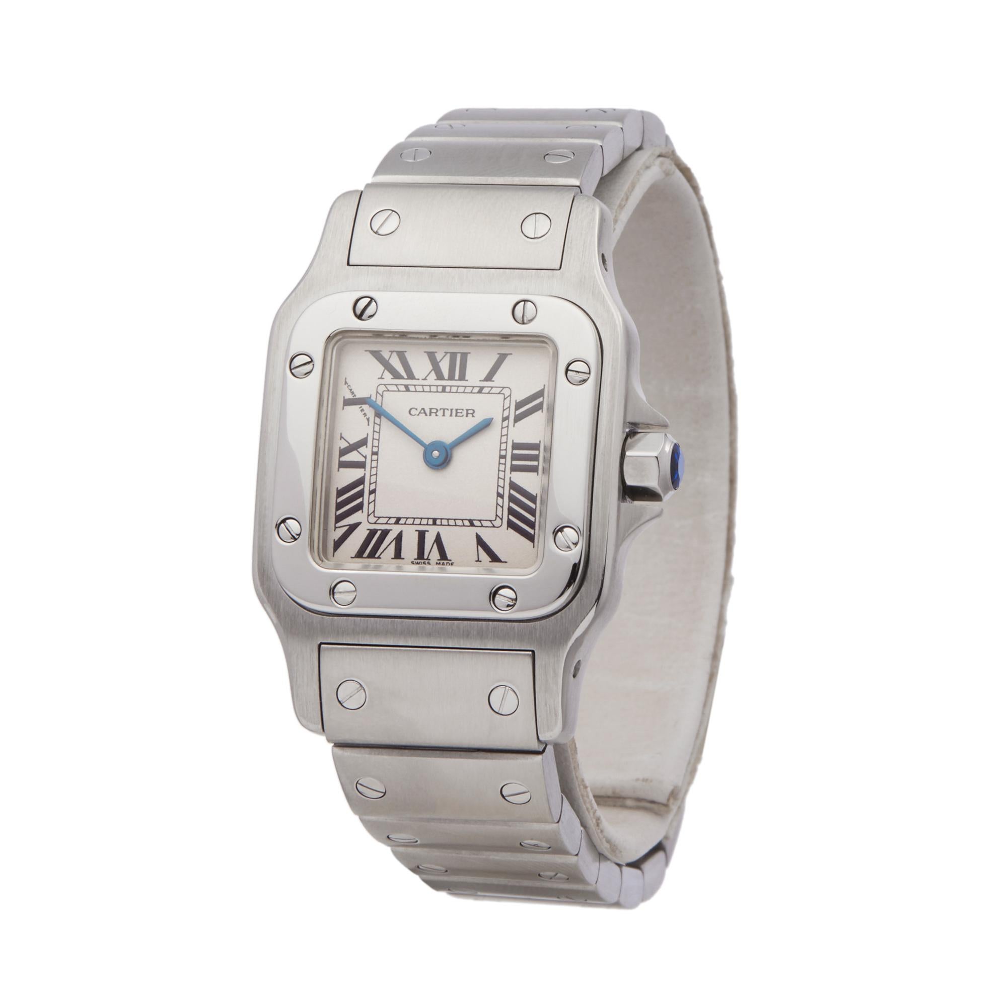 Reference: W5709
Manufacturer: Cartier
Model: Santos Galbee
Model Reference: 1565
Age: Circa 2000's
Gender: Women's
Box and Papers: Presentation Box
Dial: White Roman
Glass: Sapphire Crystal
Movement: Quartz
Water Resistance: To Manufacturers
