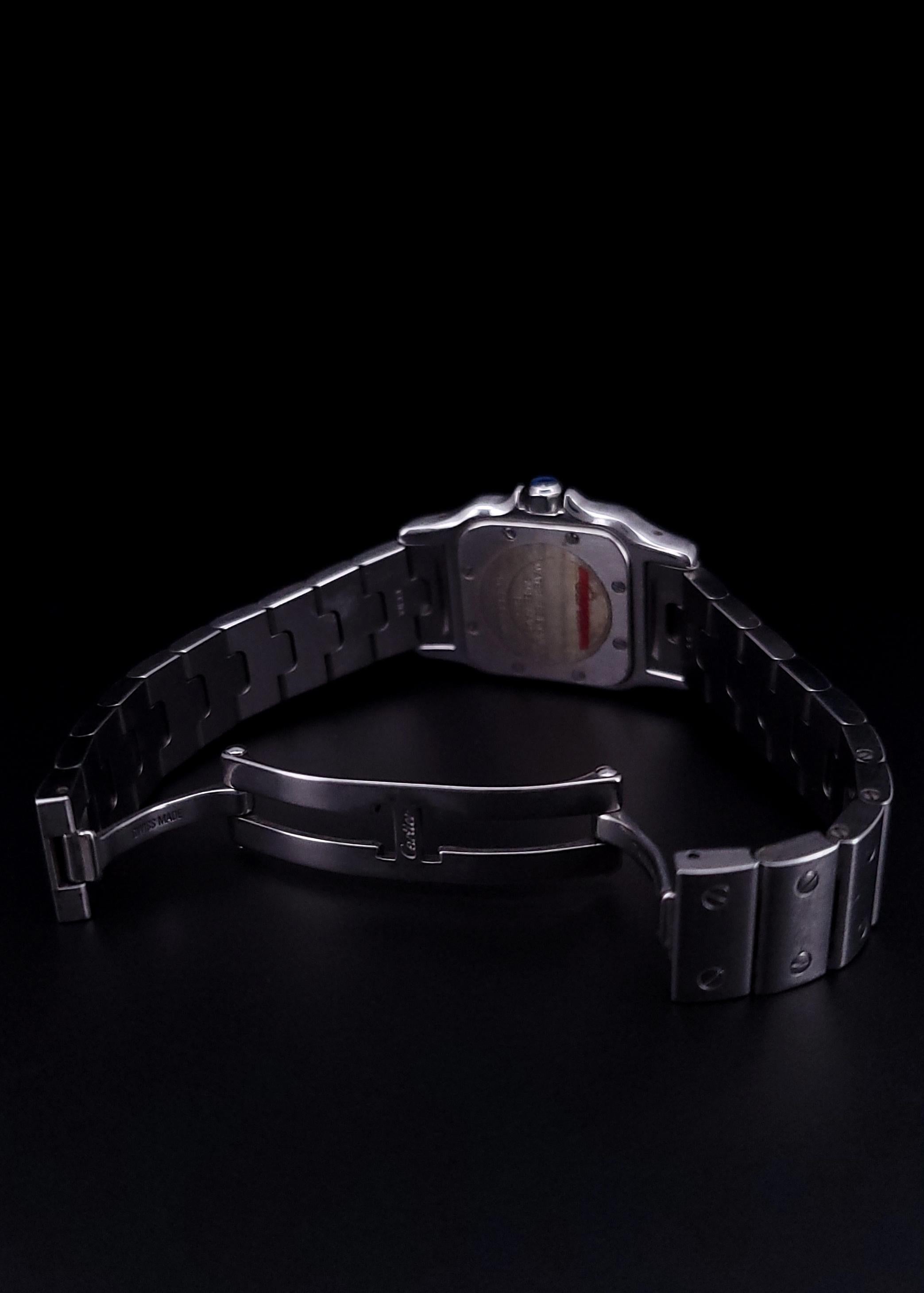 Cartier Santos Galbee Montre 1565 en acier inoxydable en vente 3