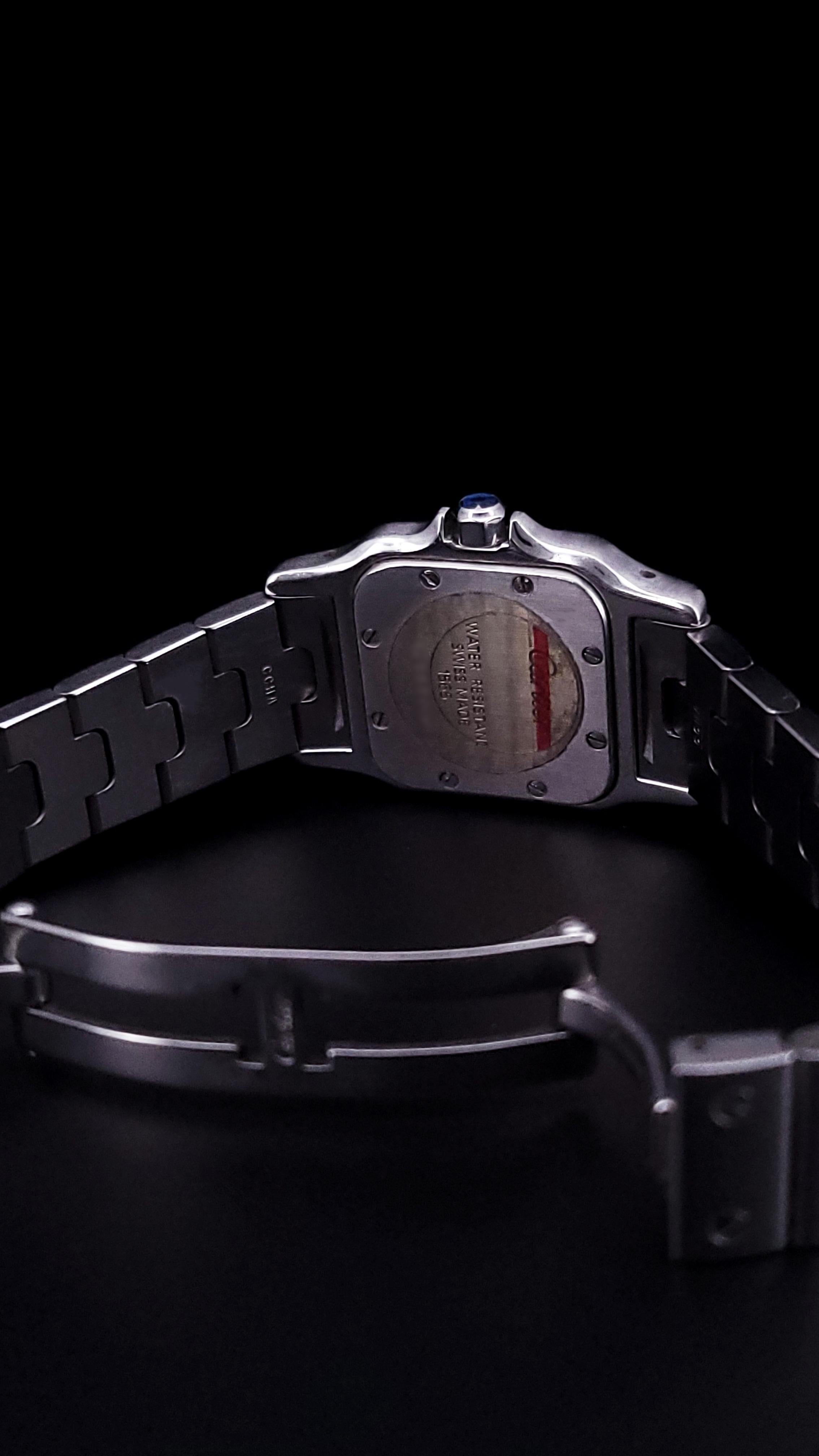 Cartier Santos Galbee Montre 1565 en acier inoxydable en vente 4