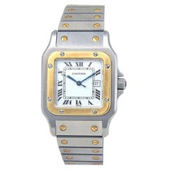 Cartier Santos Galbee-Uhr aus Edelstahl und 18 Karat Gold mit Automatik W20058C4