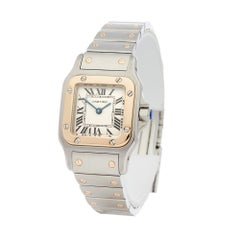 Cartier Santos Galbee Stainless Steel and 18 Karat Yellow Gold 1057