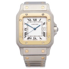 Cartier Santos Galbee en acier inoxydable et or jaune 18 carats 1553