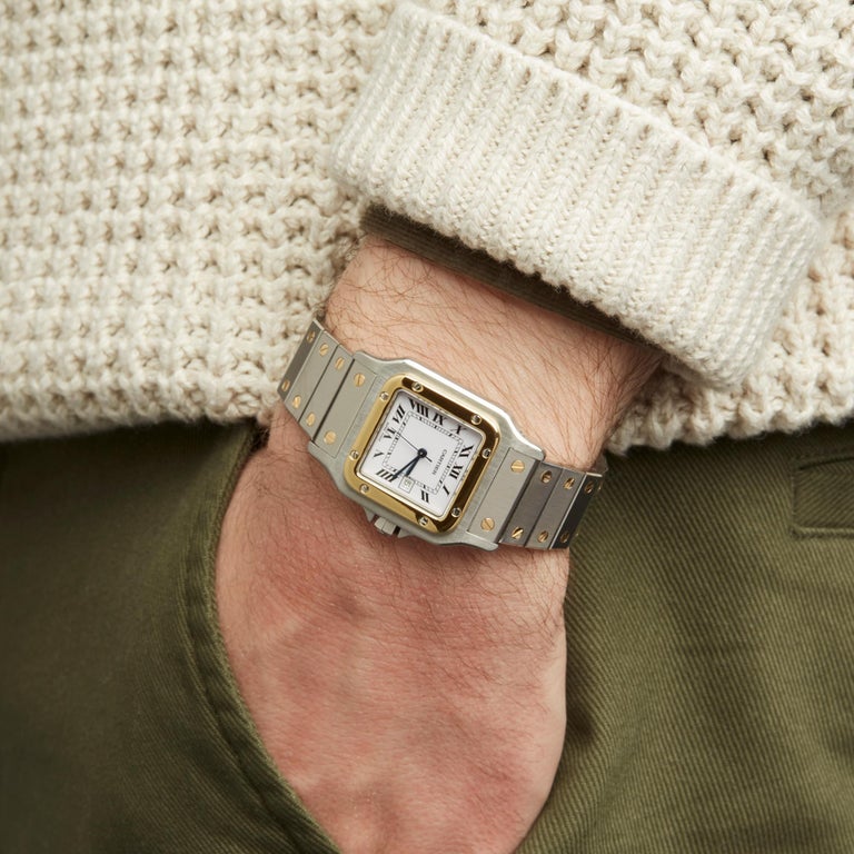 Cartier Santos Galbee Stainless Steel and 18 Karat Yellow Gold