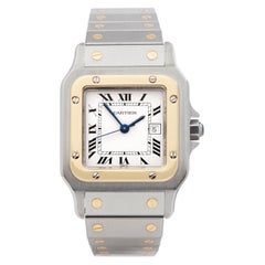 Vintage Cartier Santos Galbee Stainless Steel and Yellow Gold 4812