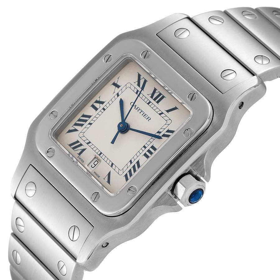 Cartier Santos Galbee Edelstahl Silber Zifferblatt Unisex Uhr 987901 im Angebot 2