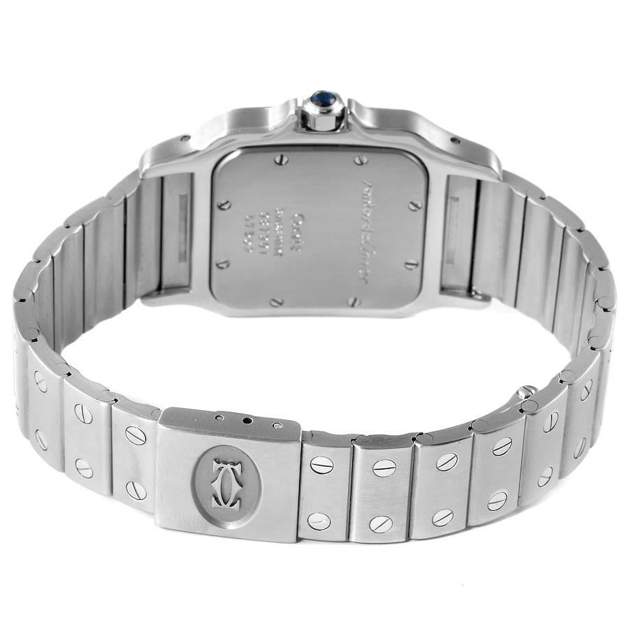 Cartier Santos Galbee Edelstahl Silber Zifferblatt Unisex Uhr 987901 im Angebot 4