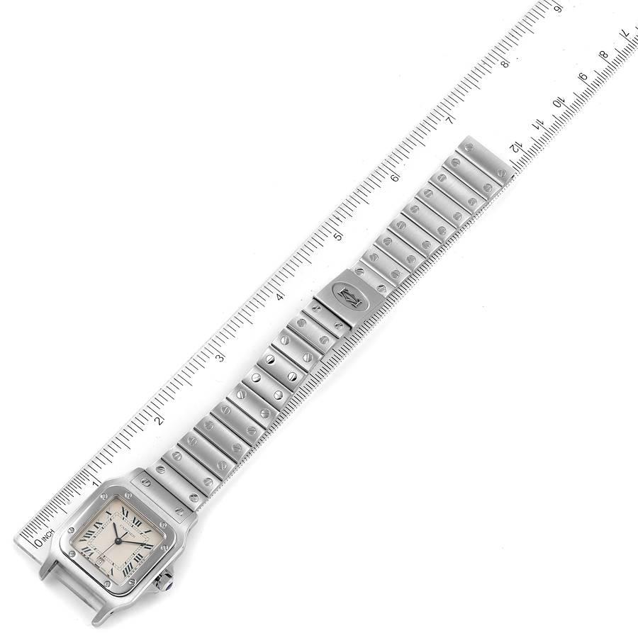 Cartier Santos Galbee Edelstahl Silber Zifferblatt Unisex Uhr 987901 im Angebot 5