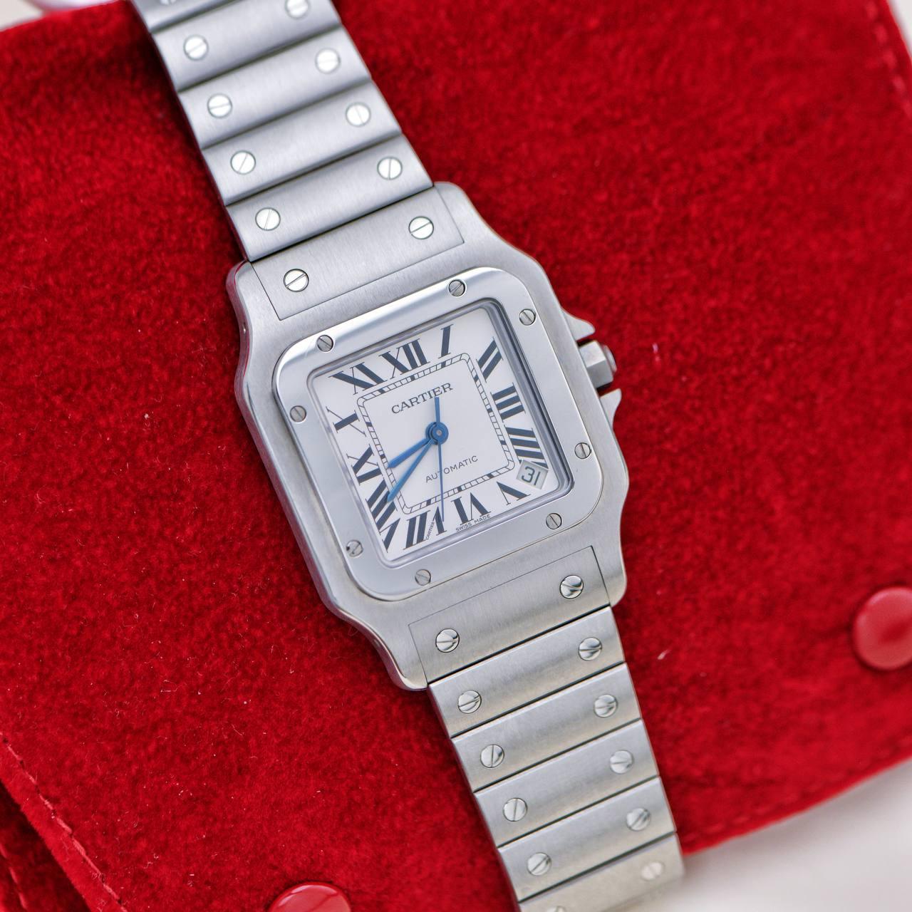 Reloj de pulsera Cartier Santos Galbee de acero inoxidable W20060D6 Cabujón en venta