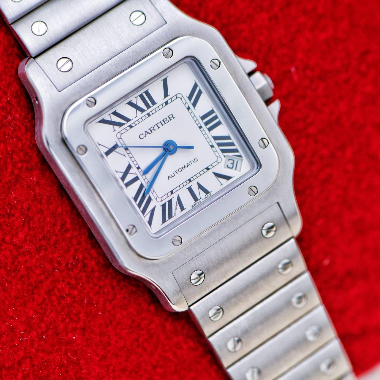 Reloj de pulsera Cartier Santos Galbee de acero inoxidable W20060D6 en Excelente estado para la venta en Banbury, GB