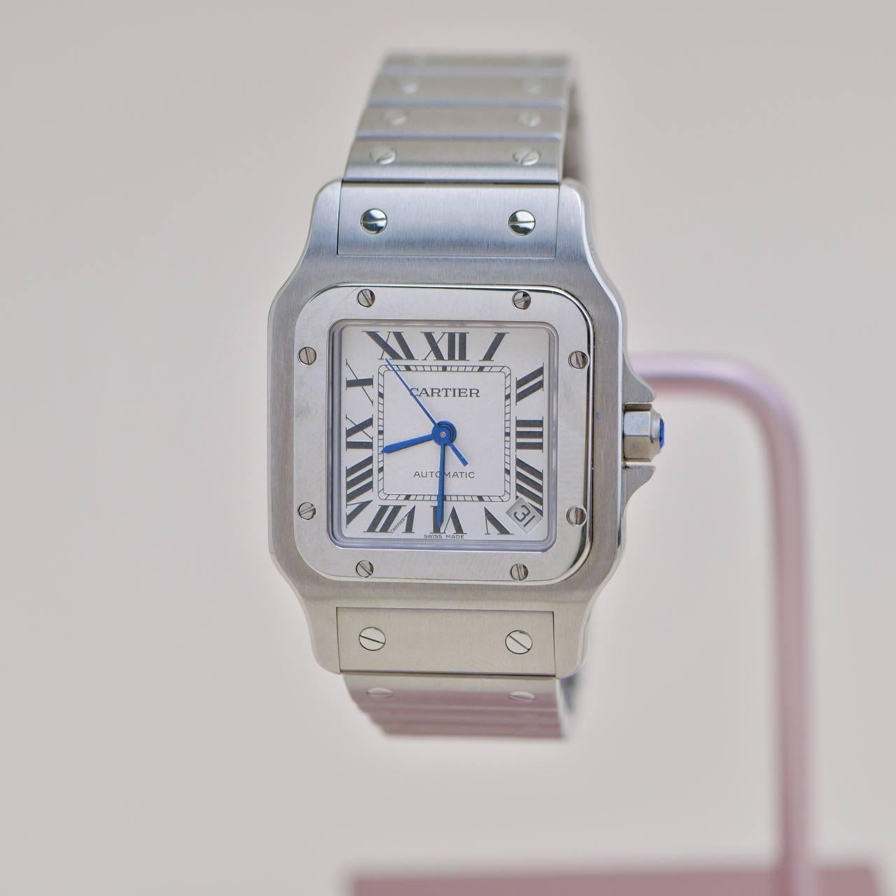 Reloj de pulsera Cartier Santos Galbee de acero inoxidable W20060D6 en venta 1