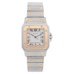 Vintage Cartier Santos Galbee Steel and Gold Men's Quartz Watch