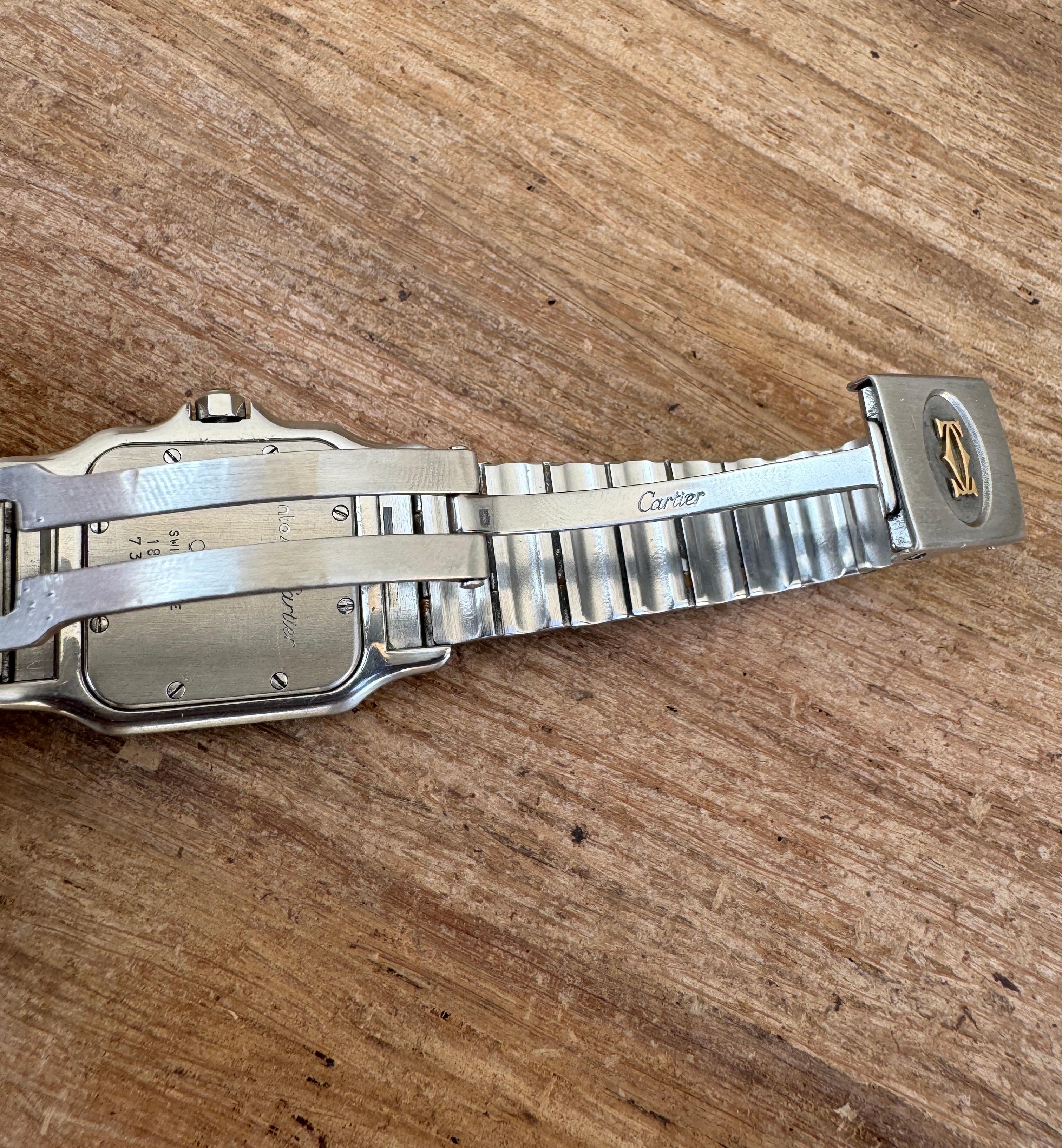 Cartier Santos Galbée Acero y Oro Fechador Ref. 187901 Reloj de Esfera Rara 6
