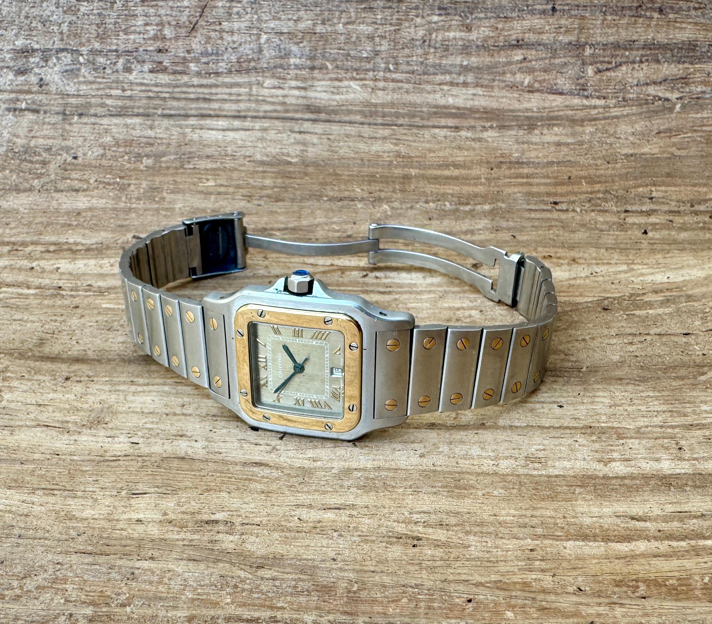 Cartier Santos Galbée Acero y Oro Fechador Ref. 187901 Reloj de Esfera Rara 3