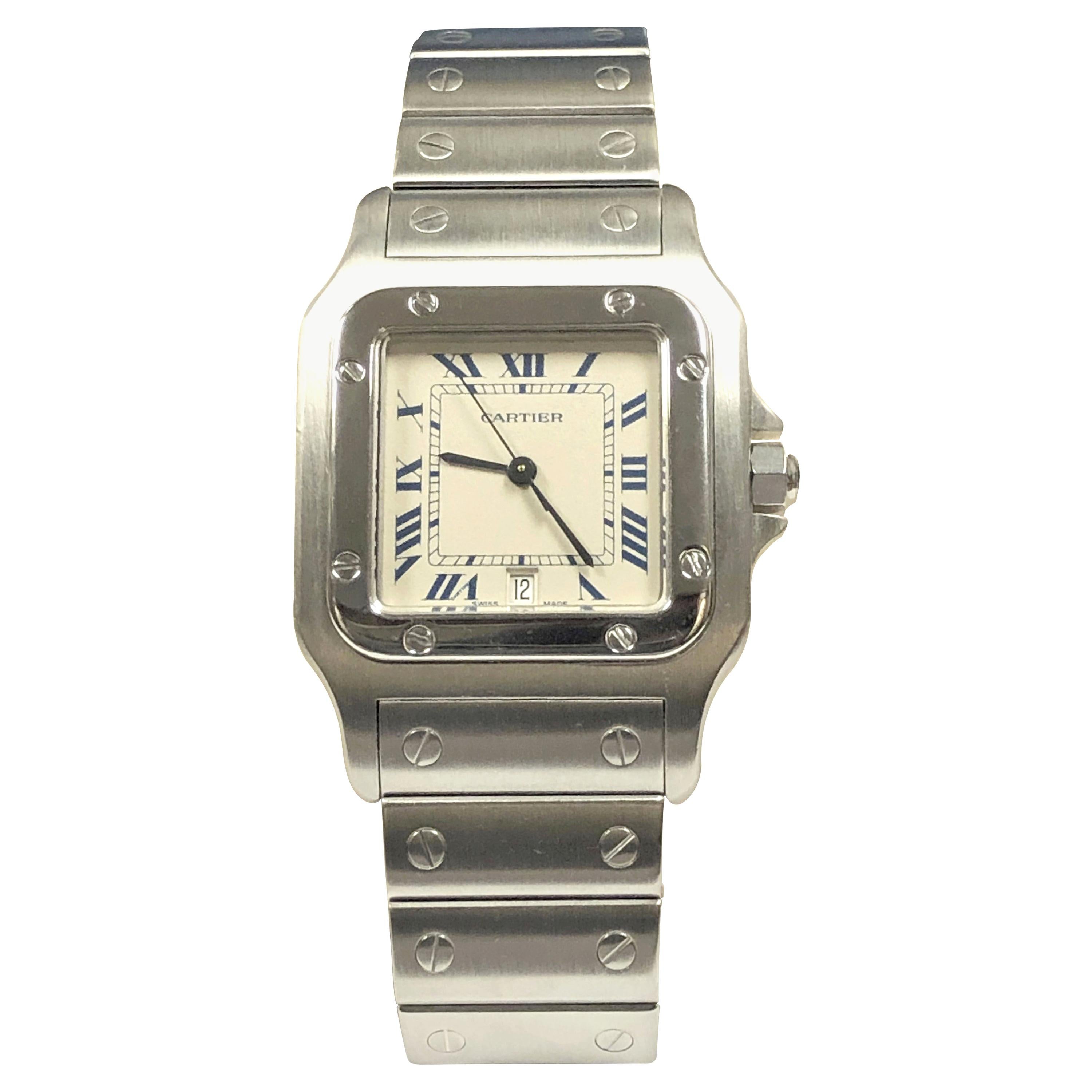 Cartier Santos Galbee Steel Large Quartz Wristwatch at 1stDibs ...