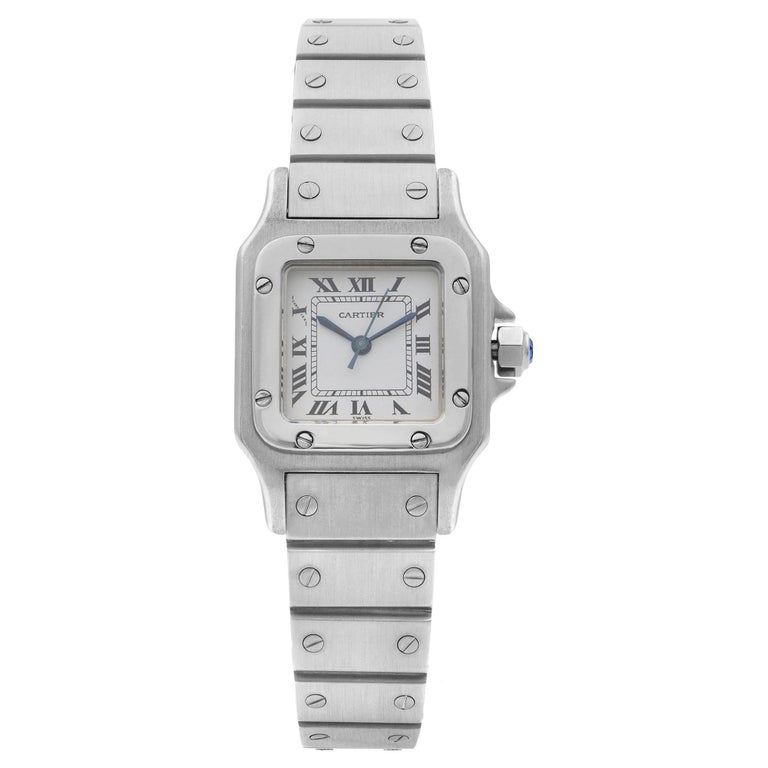 Cartier Santos Galbee Steel White Dial Automatic Ladies Watch 0901
