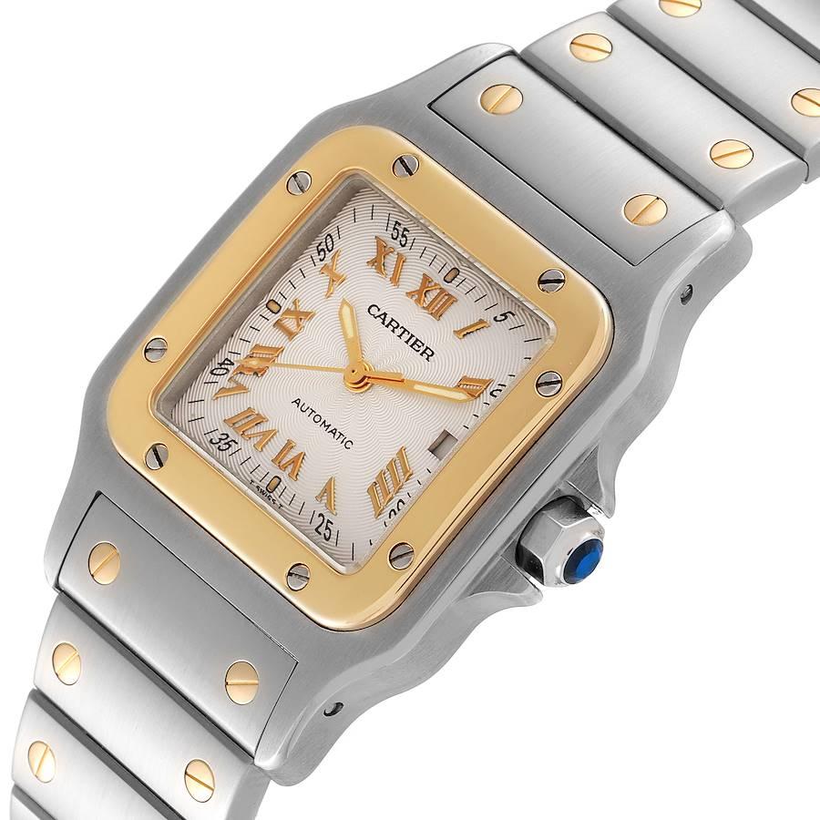 Men's Cartier Santos Galbee Steel Yellow Gold Guilloche Dial Watch W20058C4