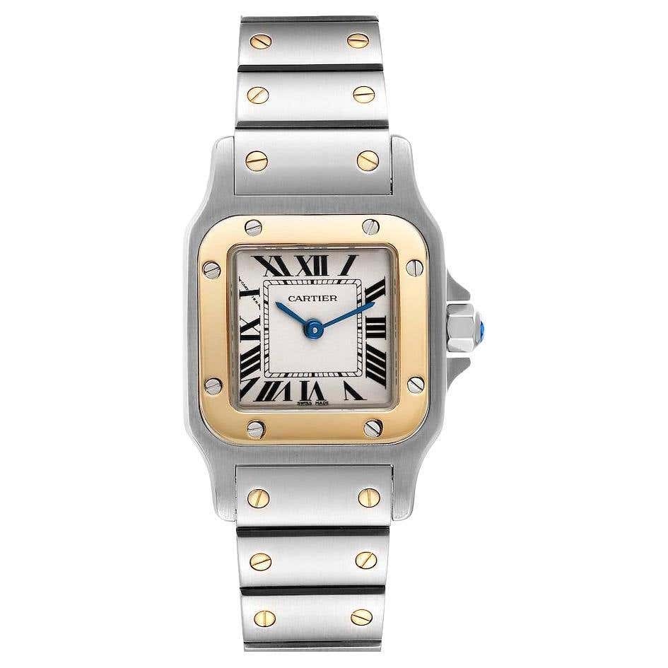 CARTIER Lady's Stainless Steel and Yellow Gold Santos Galbee Moonphase ...