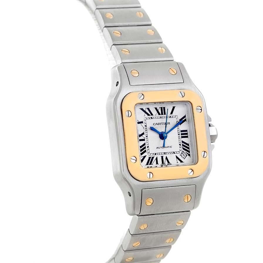 Cartier Santos Galbee Steel Yellow Gold Ladies Watch W20057C4 Box Papers 5