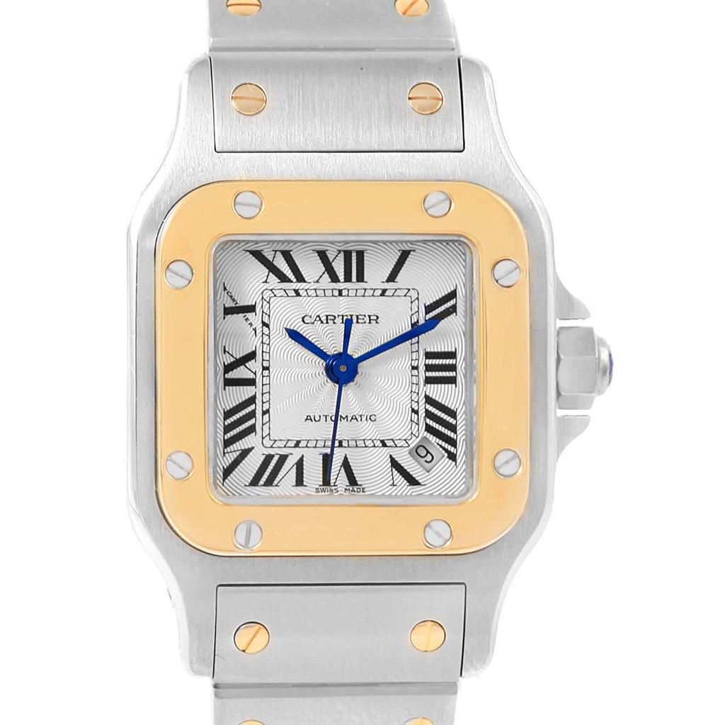 Cartier Santos Galbee Steel Yellow Gold Ladies Watch W20057C4 Box Papers