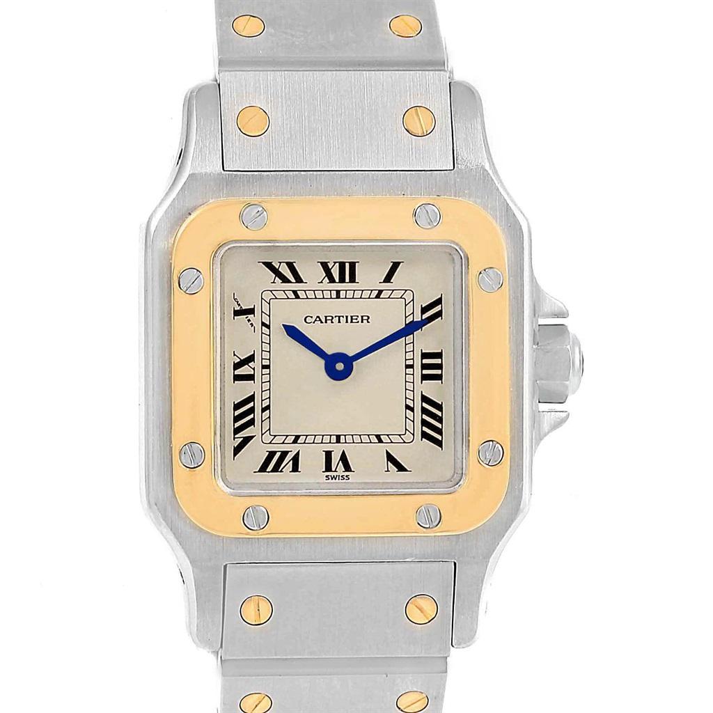 Cartier Santos Galbee Steel Yellow Gold Women's Watch 1057930 For Sale at  1stDibs