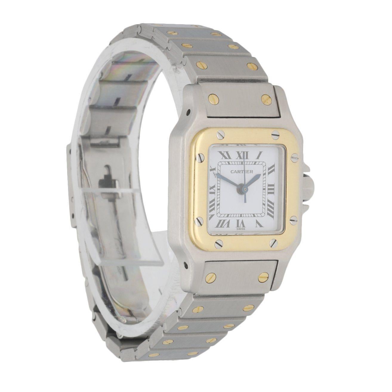 Cartier Santos Galbee Two Tone Ladies Watch In Excellent Condition In Great Neck, NY