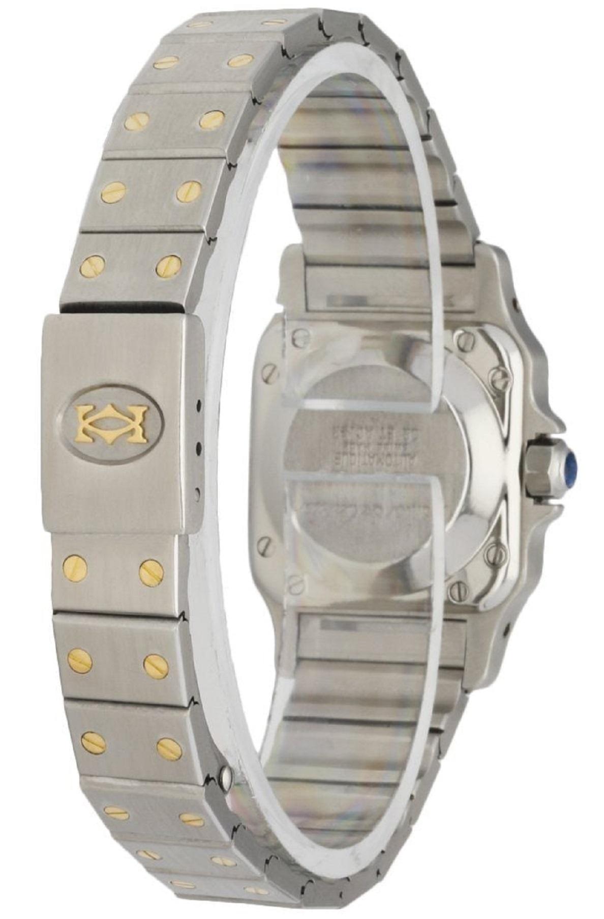 Cartier Santos Galbee Two Tone Ladies Watch In Excellent Condition In Great Neck, NY