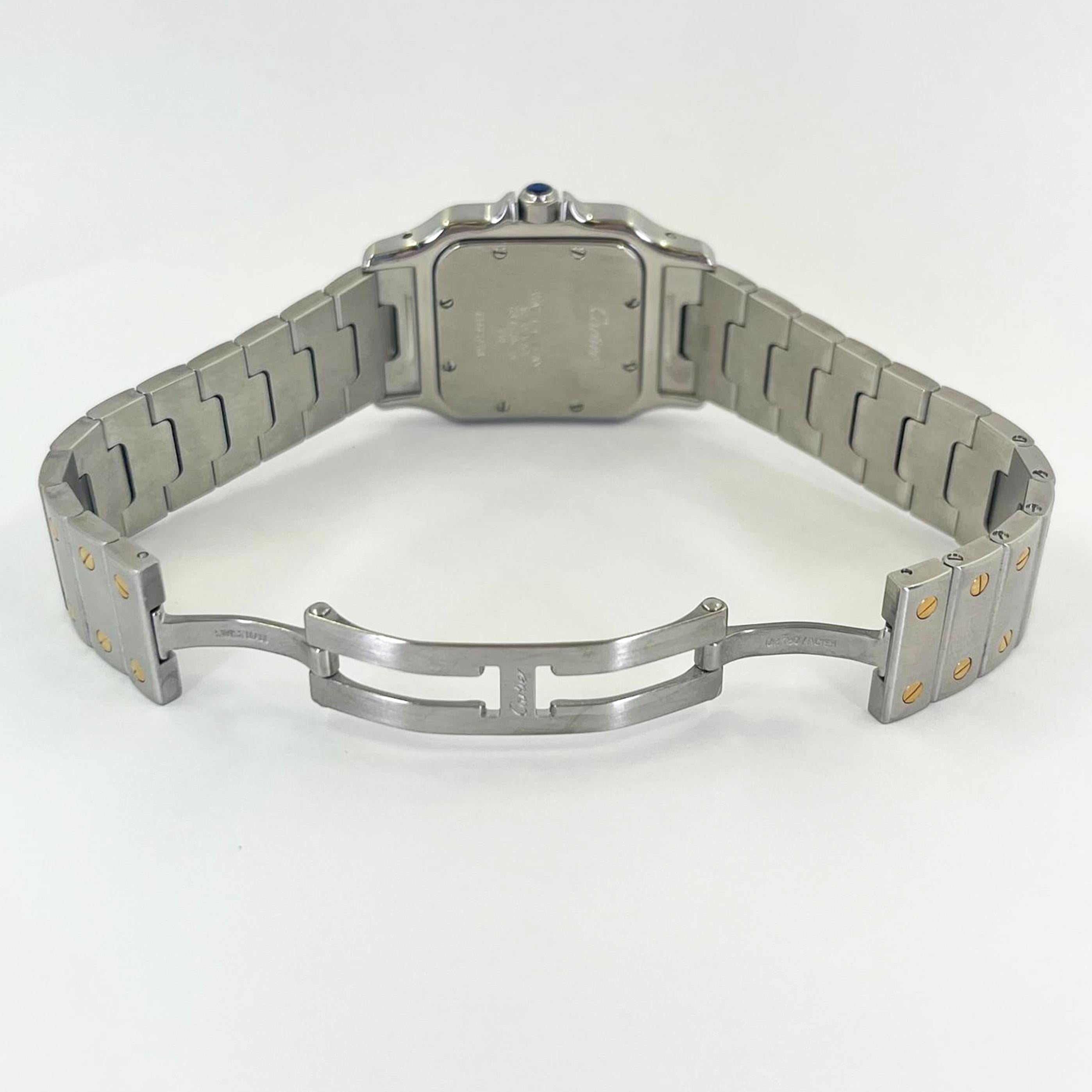 Cartier Santos Galbee Montre à quartz bicolore en vente 4